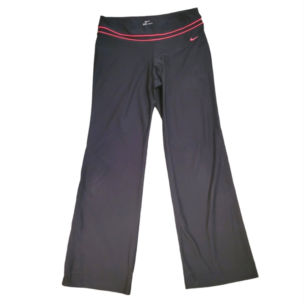 Nike Dri-fit Be Strong Flared Stretch Yoga Pants Black and Pink sz Medium